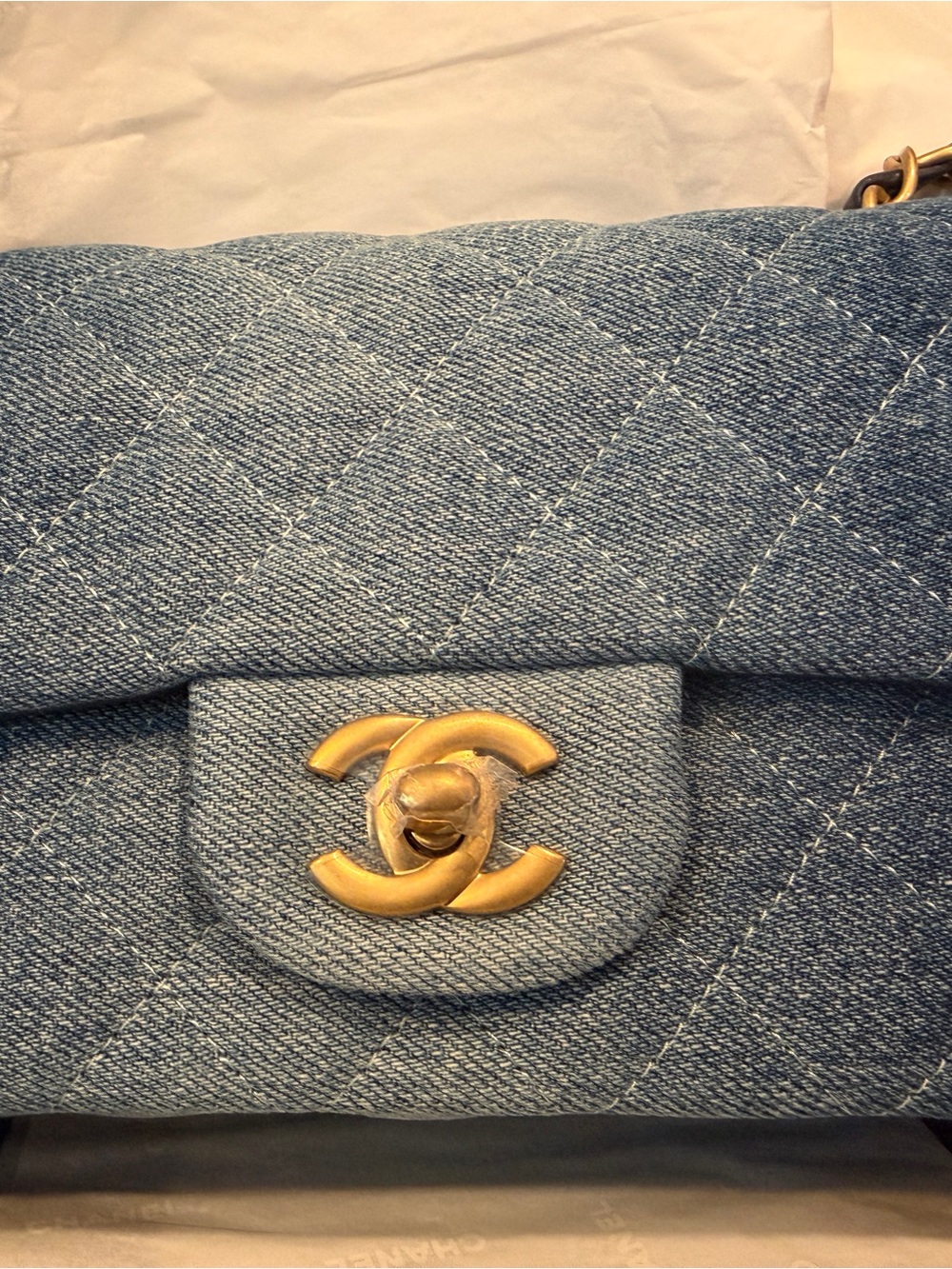 BNIB CHANEL 24S Denim mini flap with Gold Hardware - Picture 5 of 8